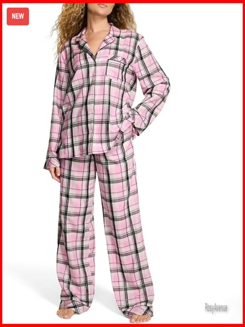 Flannel Pajama Set - Long Sleeve Button Down & Pants – Cotton Modal Blend